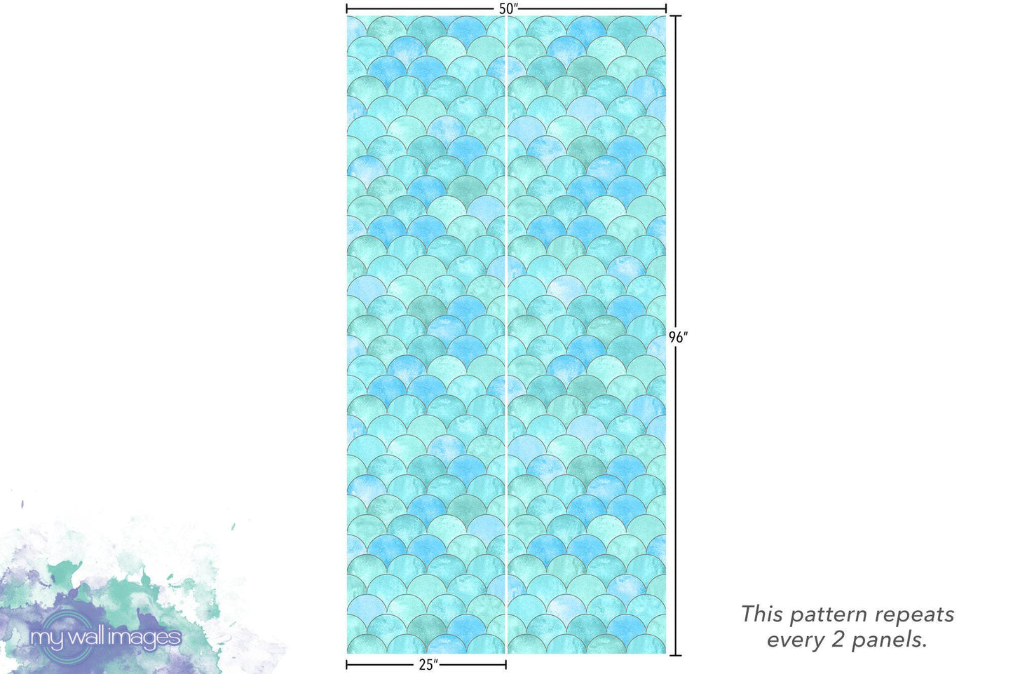 Mermaid Scales Turquoise Wallpaper MW1243
