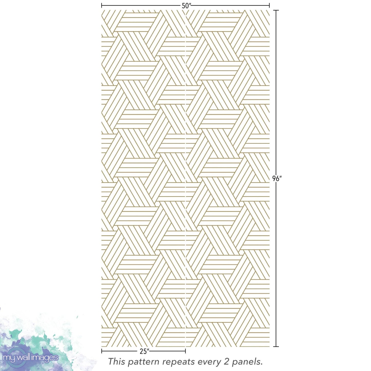 Delicate Gold Lines on White Wallpaper MW1360