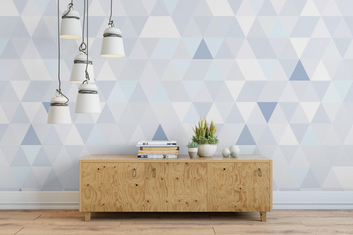 Shades of Blue Triangles Wallpaper MW1253