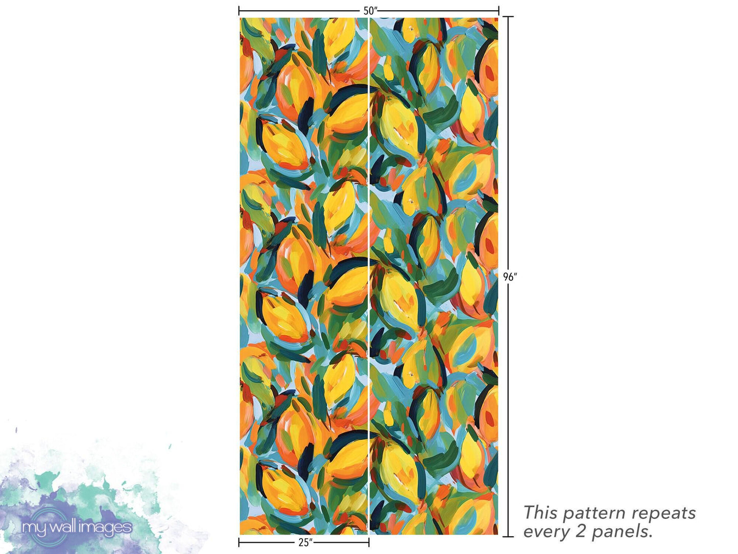 Artsy Mangoes and Lemons Kitchen Wallpaper MW1964