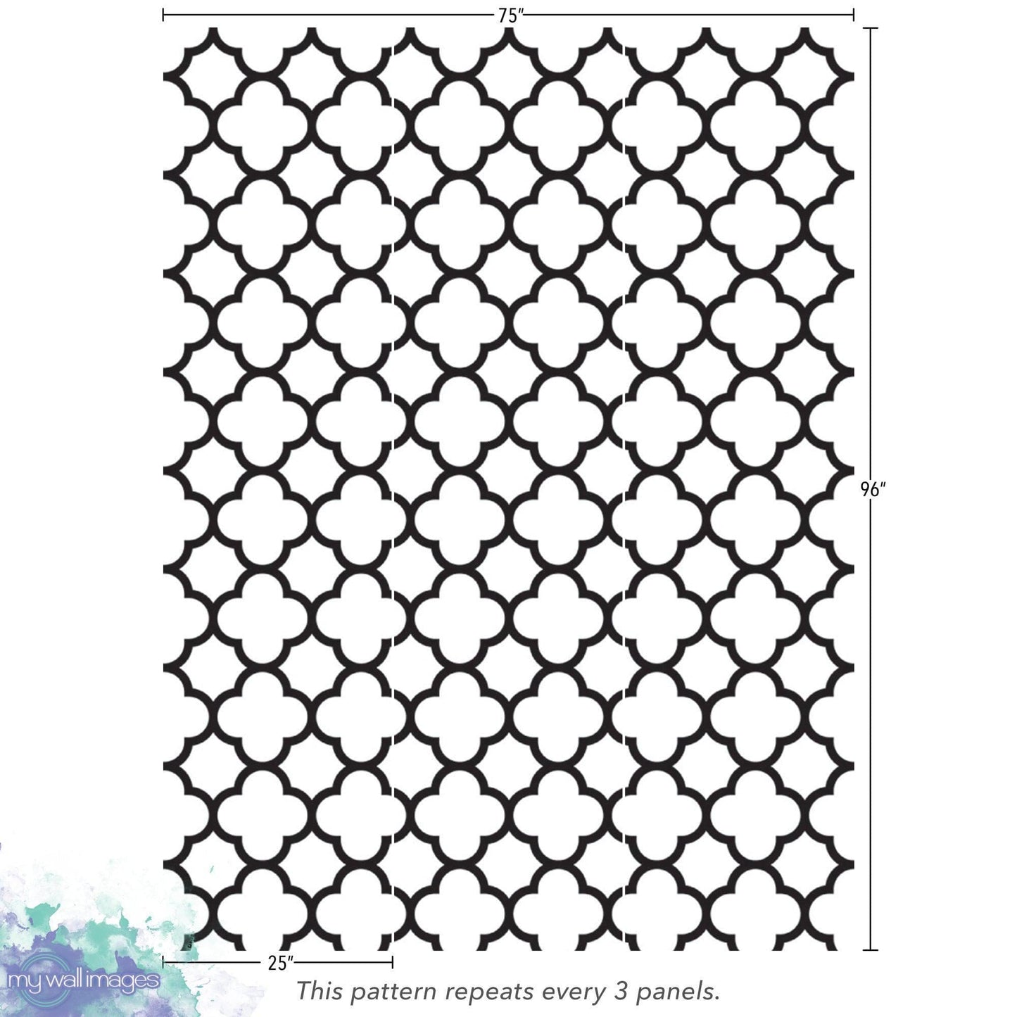 Quatrefoil Geometric Black and White Wallpaper MW1336