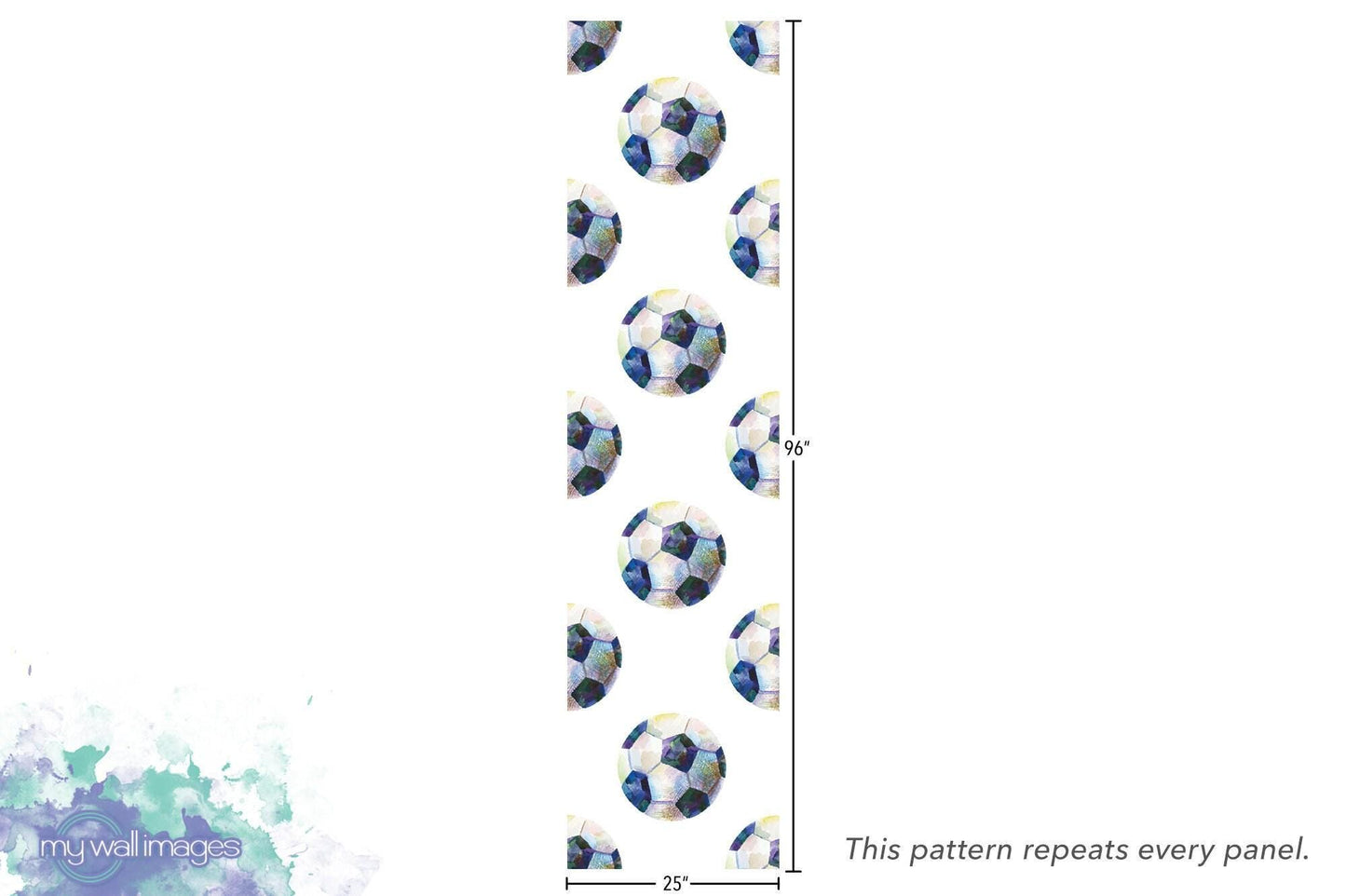 Soccer Balls Watercolor Wallpaper MW1264