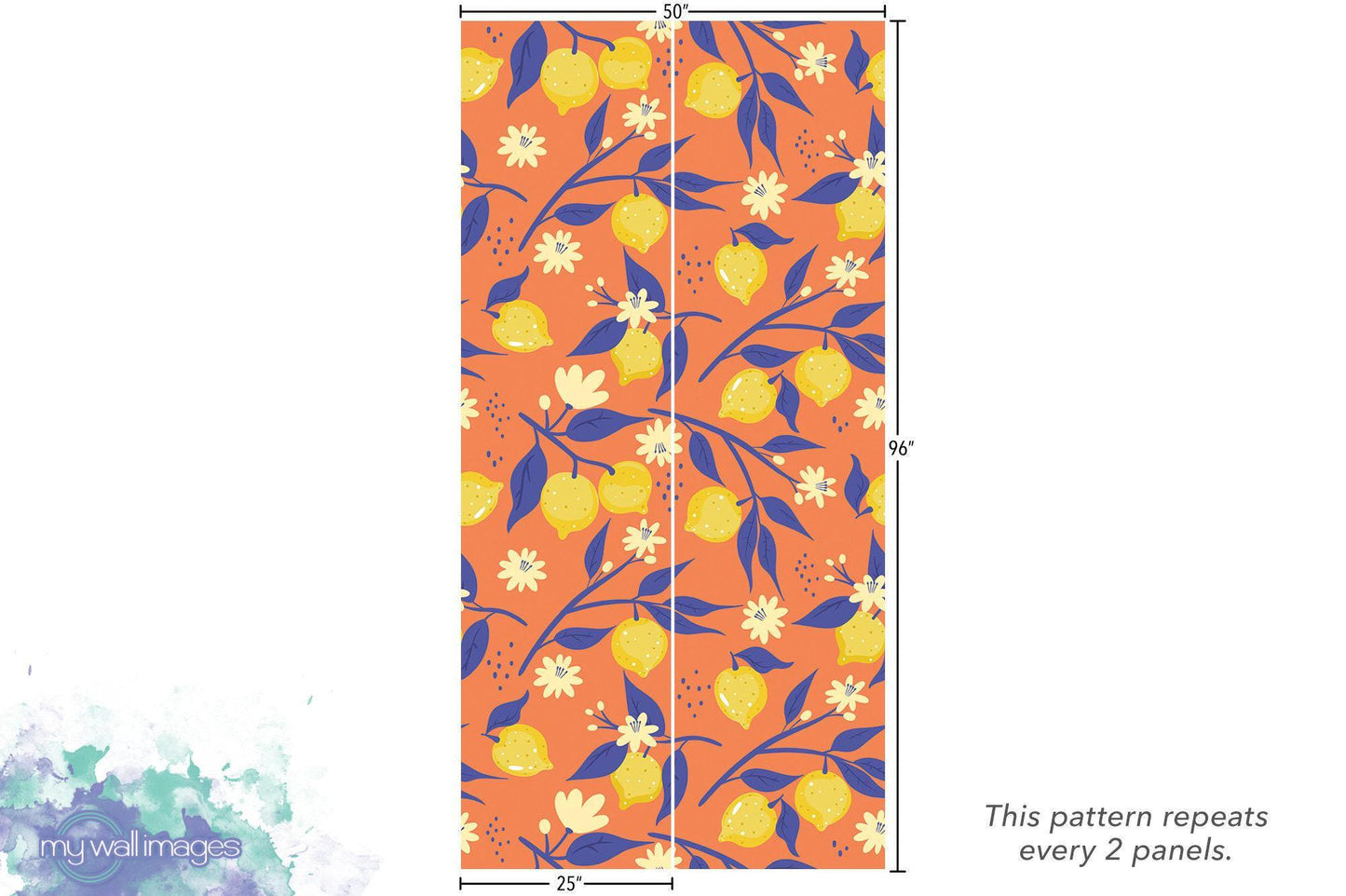 Lemons on Orange Wallpaper MW1969