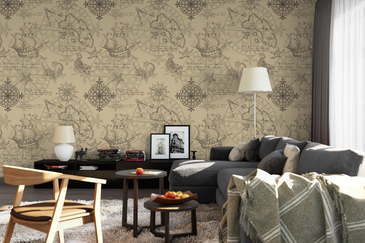 a living room filled with furniture and a table