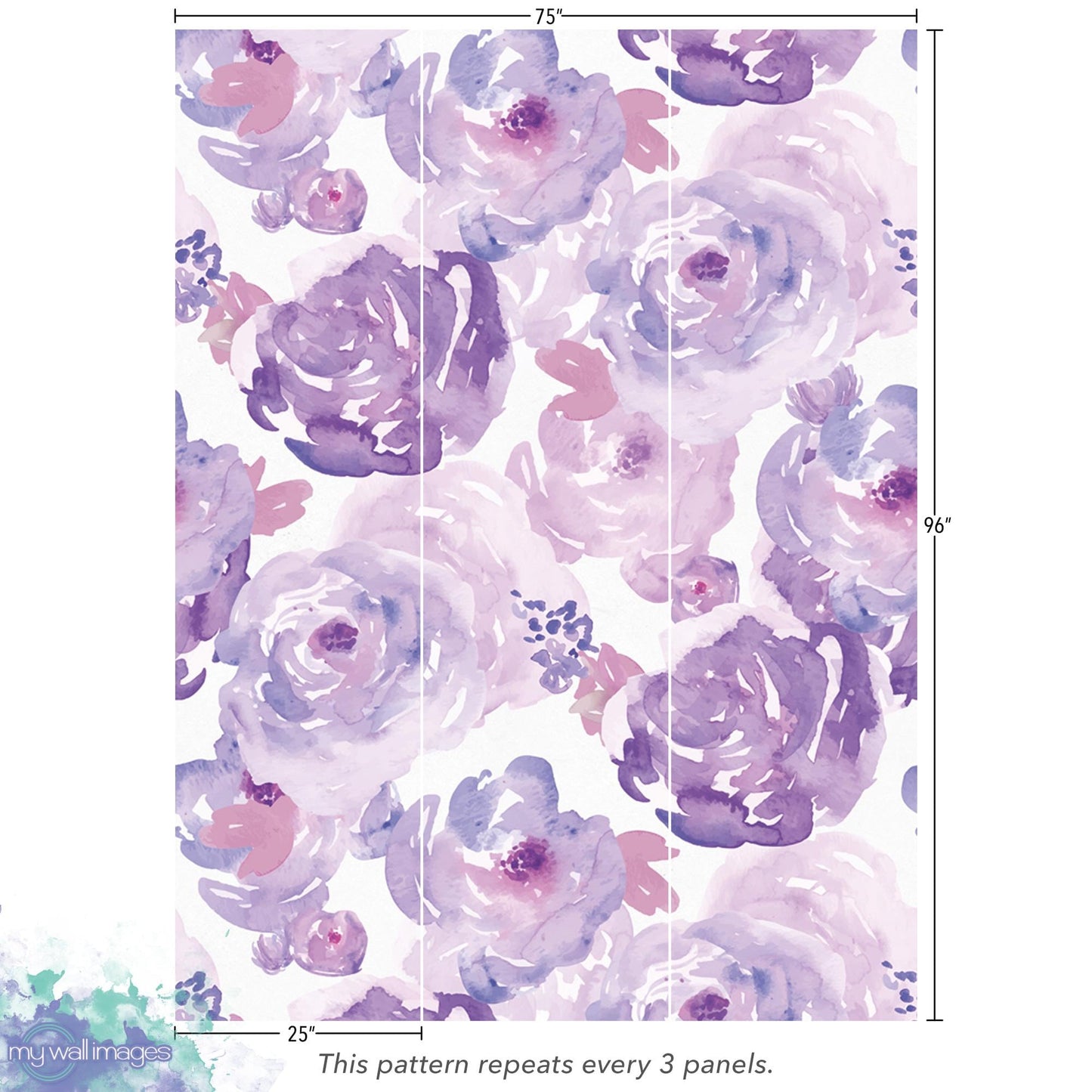 a drawing of purple flowers on a white background