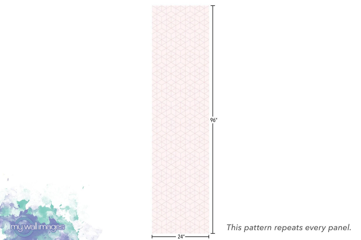 Delicate Pink and White Geometric Wallpaper MW1145
