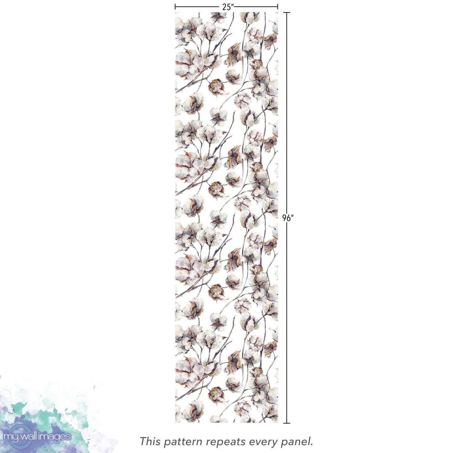 Cotton Flowers Vines Natural Wallpaper MW1803sm