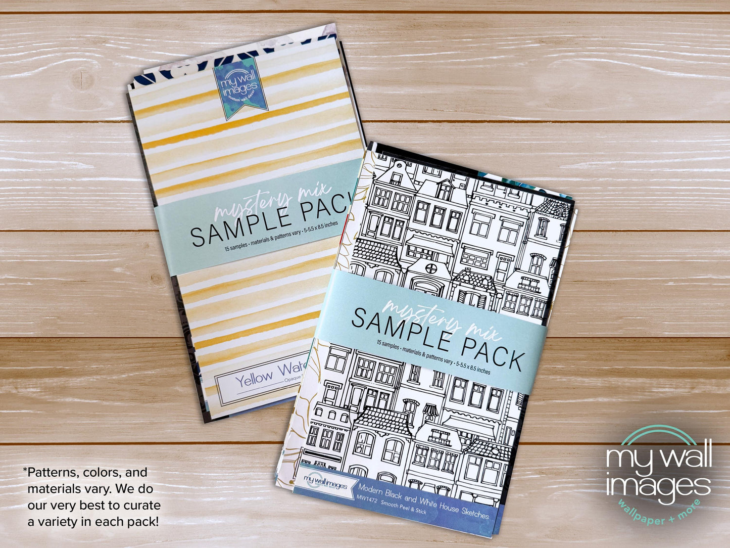 NEW! Wallpaper Sample Pack - 15 Sheets Fun Wallpaper Samples - Craft Supplies, Art Supplies - Peel and Stick, Wallpaper Samples - MW2240