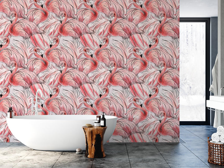 a bath tub sitting next to a white tub in a bathroom