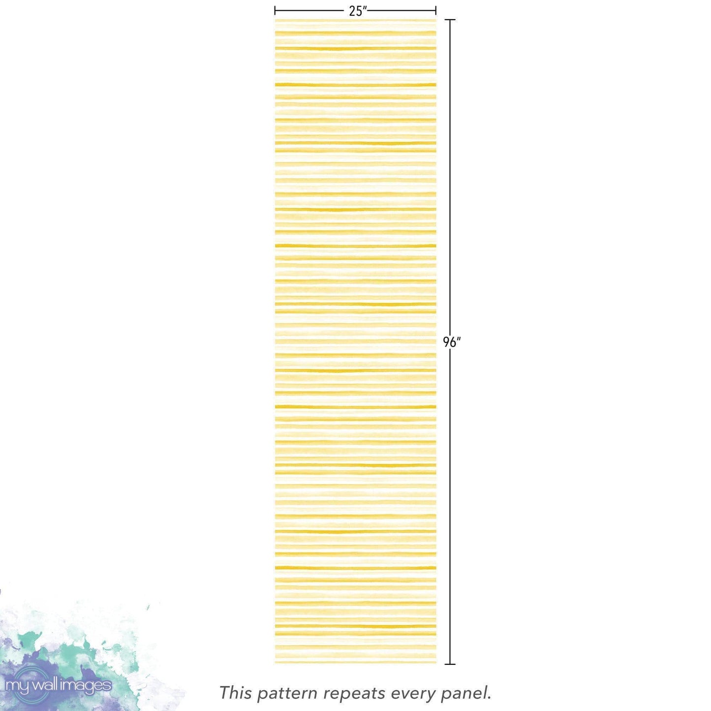 Yellow Watercolor Stripes Wallpaper MW1831