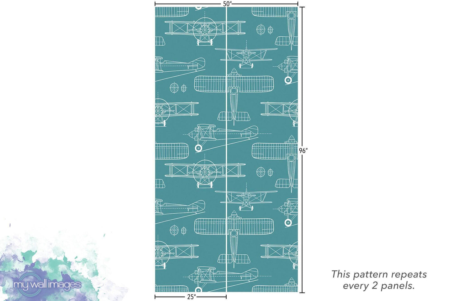 Vintage Airplane Blueprint Wallpaper MW1963