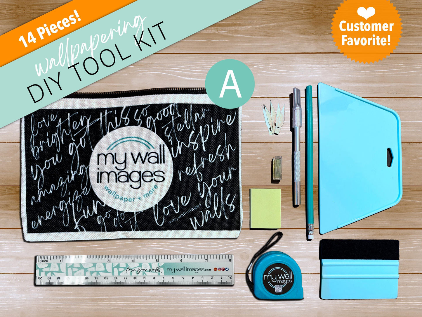 NEW! DIY Wallpaper Tool Kit - Wallpapering Supply Kit - Wallpaper Tools Kit - Beginners Tool Kit - Peel and Stick Wallpaper - MW2241