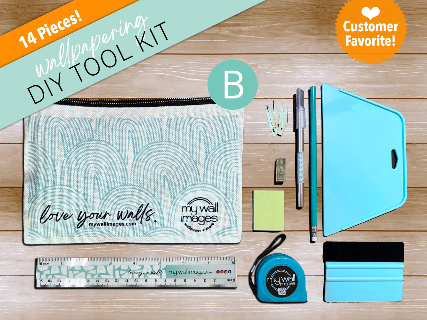 NEW! DIY Wallpaper Tool Kit - Wallpapering Supply Kit - Wallpaper Tools Kit - Beginners Tool Kit - Peel and Stick Wallpaper - MW2241