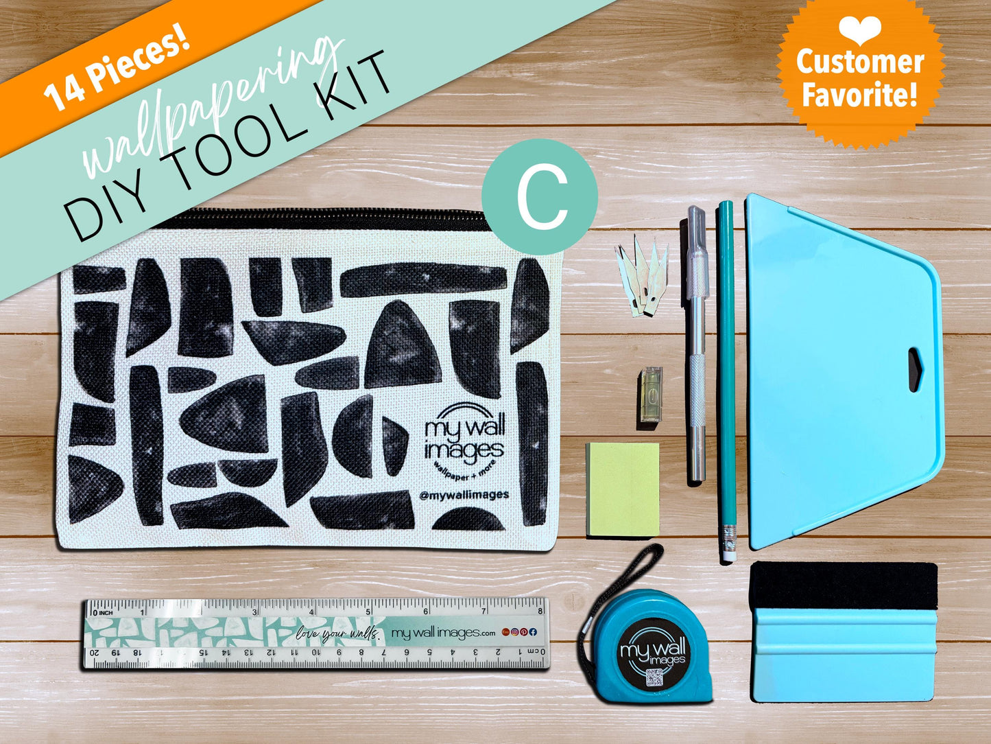 NEW! DIY Wallpaper Tool Kit - Wallpapering Supply Kit - Wallpaper Tools Kit - Beginners Tool Kit - Peel and Stick Wallpaper - MW2241