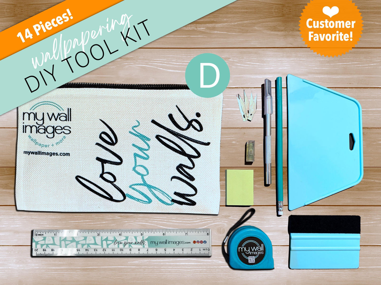 NEW! DIY Wallpaper Tool Kit - Wallpapering Supply Kit - Wallpaper Tools Kit - Beginners Tool Kit - Peel and Stick Wallpaper - MW2241