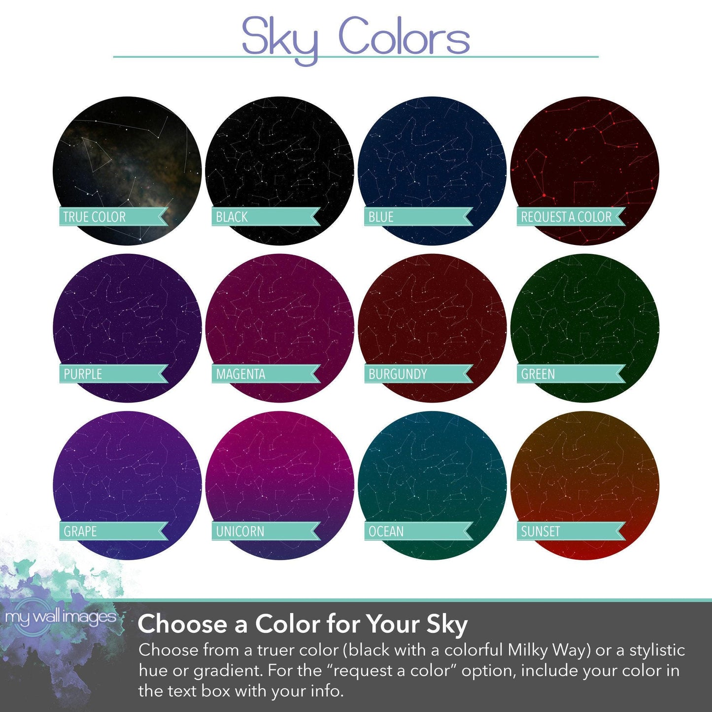 Custom Star Map Wood Print MWW0002