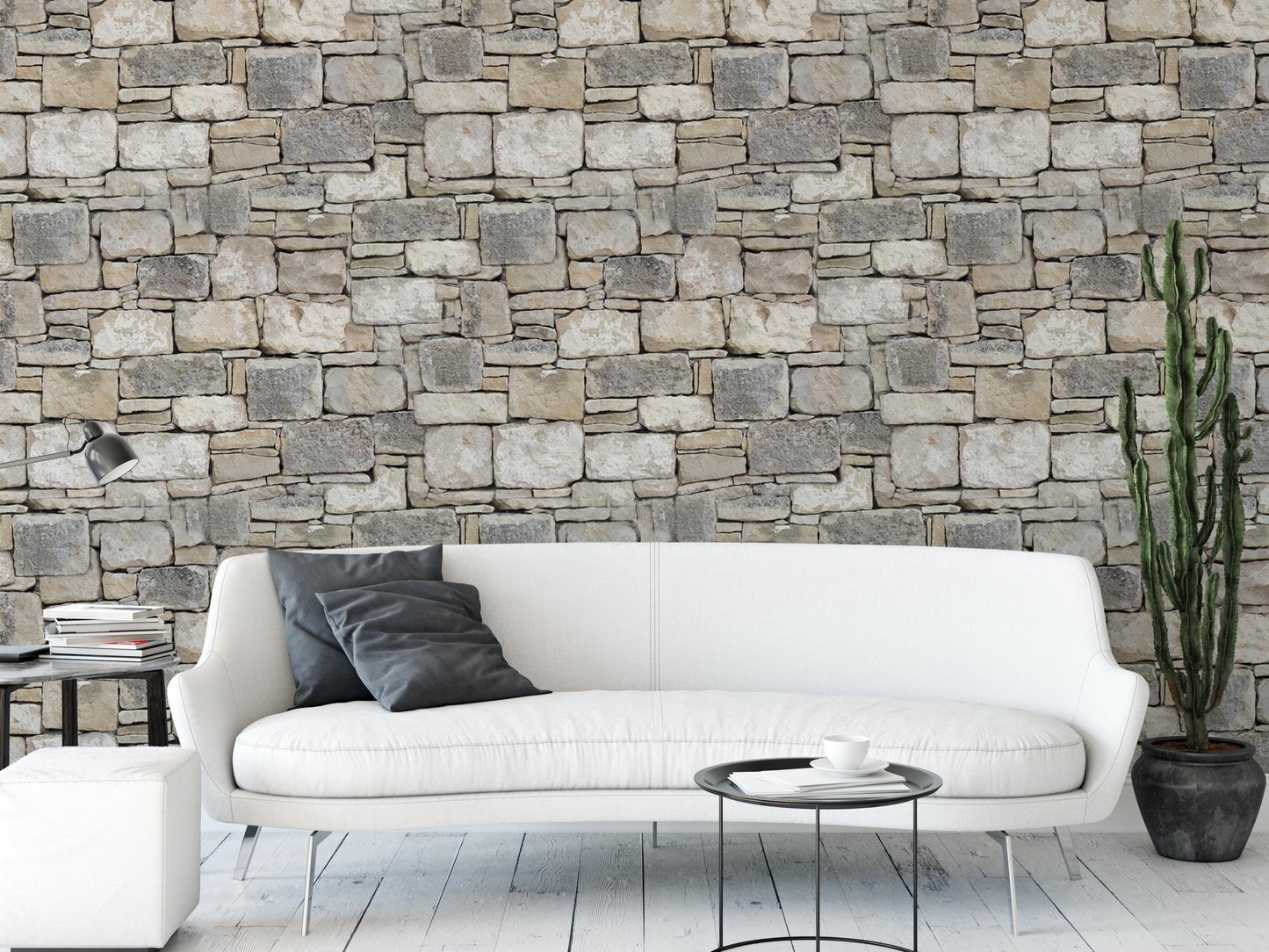 Brown Stone Wall Wallpaper MW1533