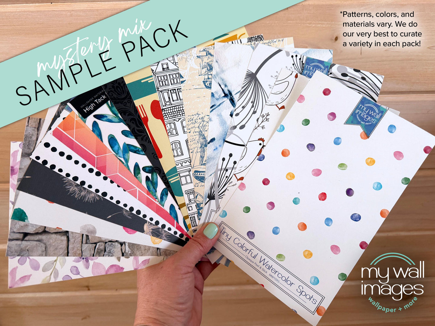 NEW! Wallpaper Sample Pack - 15 Sheets Fun Wallpaper Samples - Craft Supplies, Art Supplies - Peel and Stick, Wallpaper Samples - MW2240