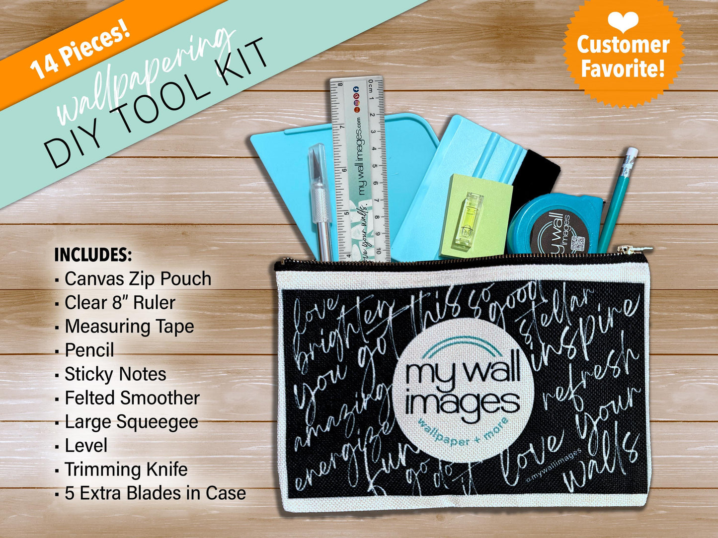 NEW! DIY Wallpaper Tool Kit - Wallpapering Supply Kit - Wallpaper Tools Kit - Beginners Tool Kit - Peel and Stick Wallpaper - MW2241