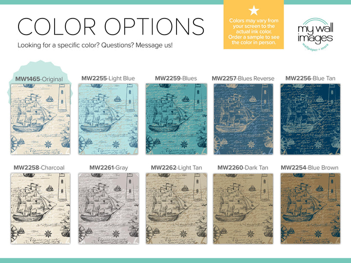 Vintage Nautical Map Wallpaper MW1465