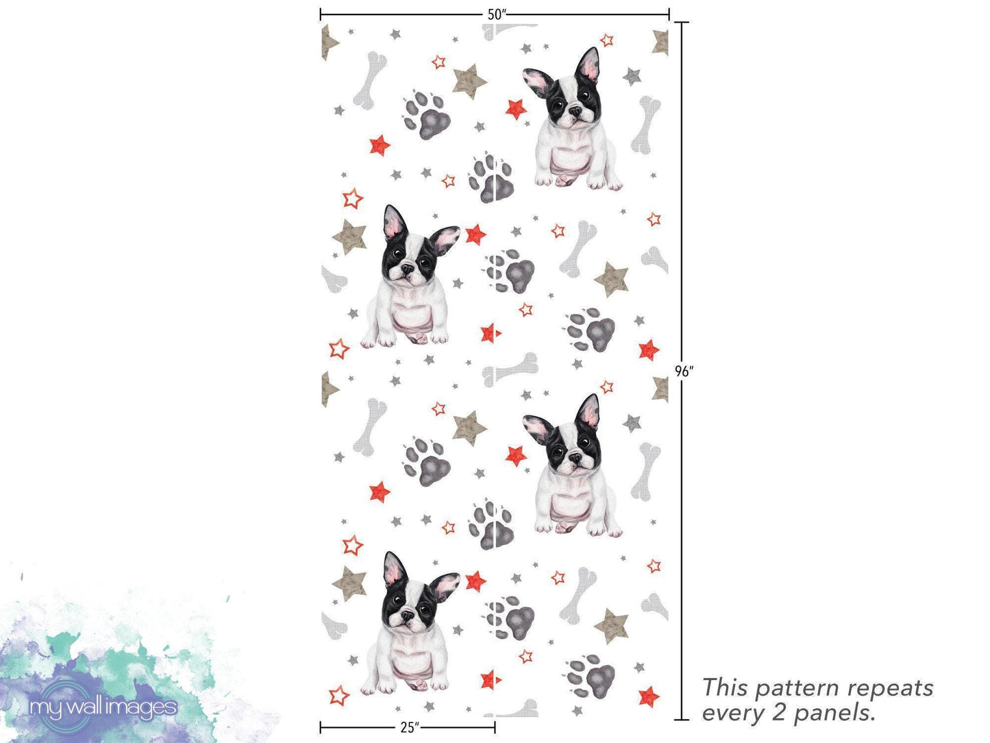 French Bulldog Puppies Pawprints, Bones Wallpaper MW1855