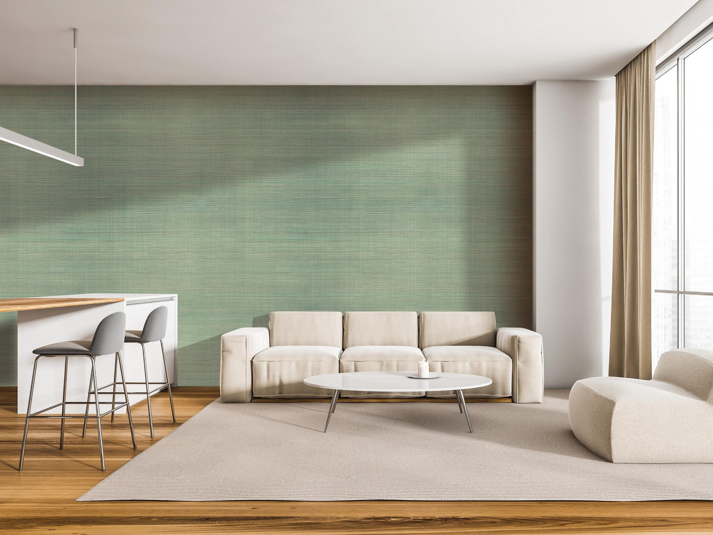 Sage Faux Grasscloth Peel and Stick Wallpaper - Natural Wall Covering - Wall Mural - Removable Wallpaper - Wall Decor - Accent Wall - MW2141