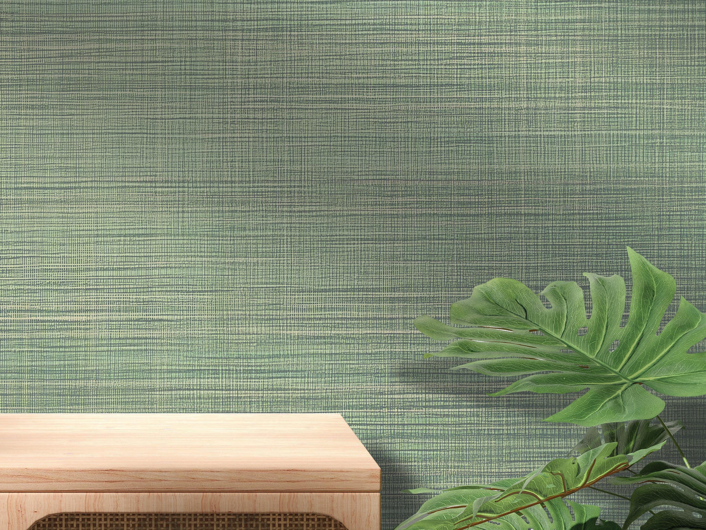 Sage Faux Grasscloth Peel and Stick Wallpaper - Natural Wall Covering - Wall Mural - Removable Wallpaper - Wall Decor - Accent Wall - MW2141