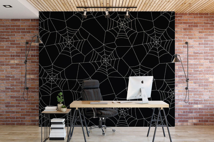 Spider Webs on Black Wallpaper MW1912