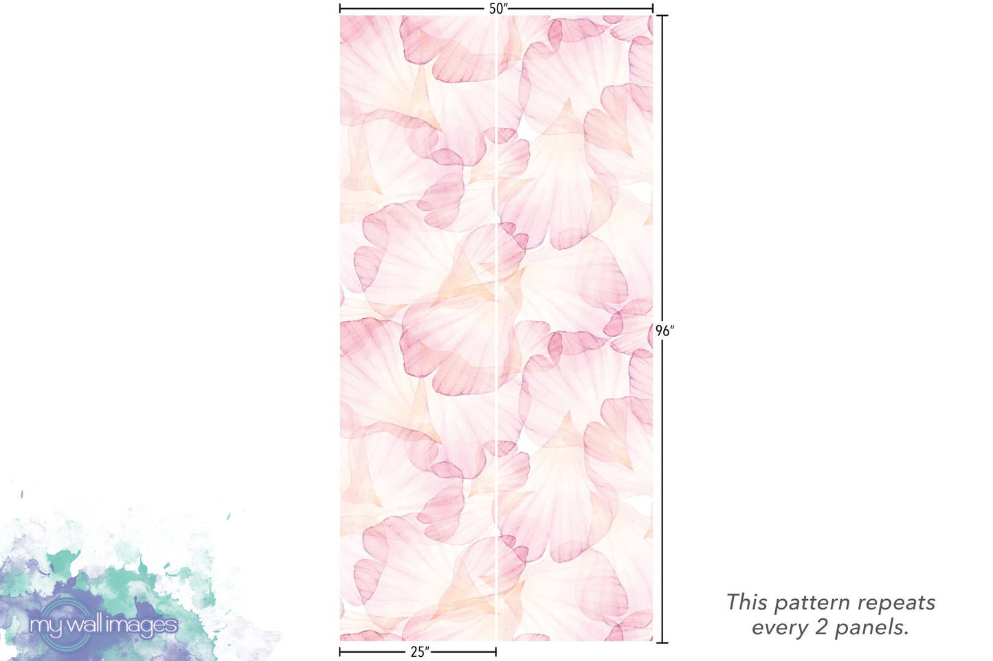 Blushing Pink Petals Wallpaper | Pastel Girls Floral Peel and Stick Mural (MW1018)