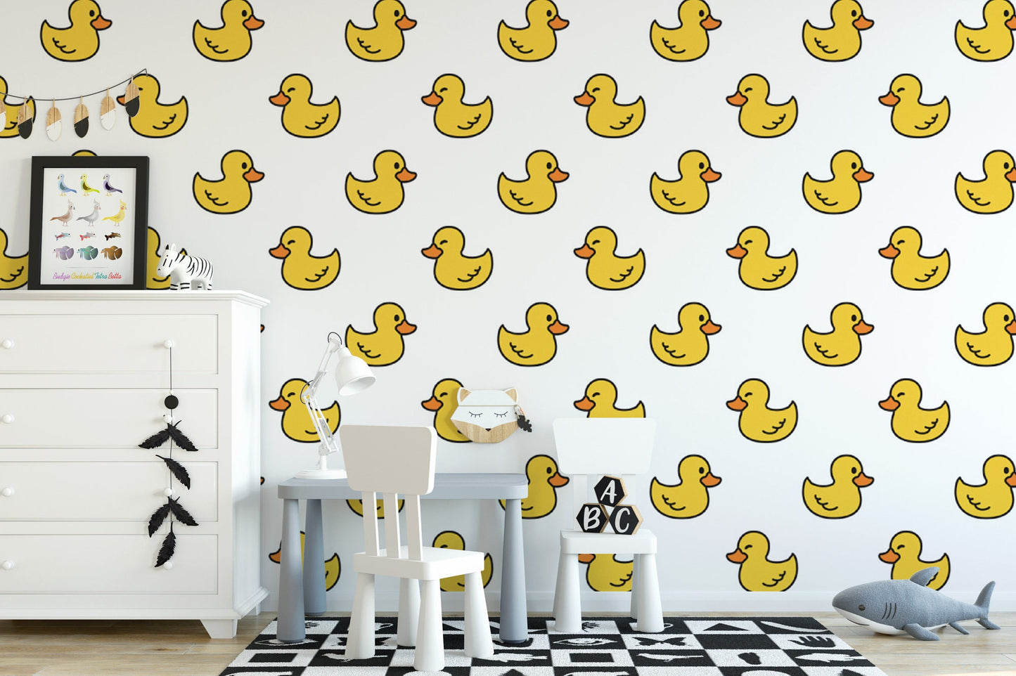 Rubber Duck Wallpaper | Yellow Pop Art Peel and Stick Mural (MW1715)