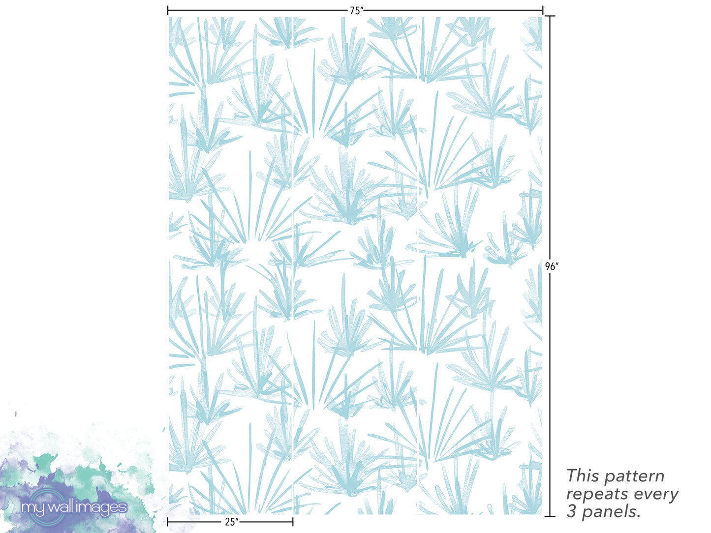 a wallpaper pattern with blue plants on it