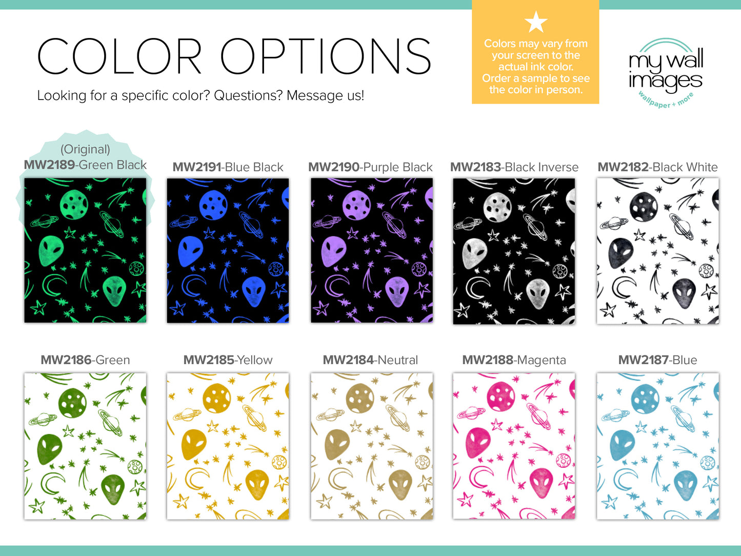 a collection of nine different color options, each with a unique pattern and color scheme. The options include original black, blue, purple, black, green, yellow, neutral, magenta, and blue. The image is a collage of nine distinct images, each showcasing a different color option. The text in the image suggests that the color options may be from the actual ink color, and the user can choose the color in person.