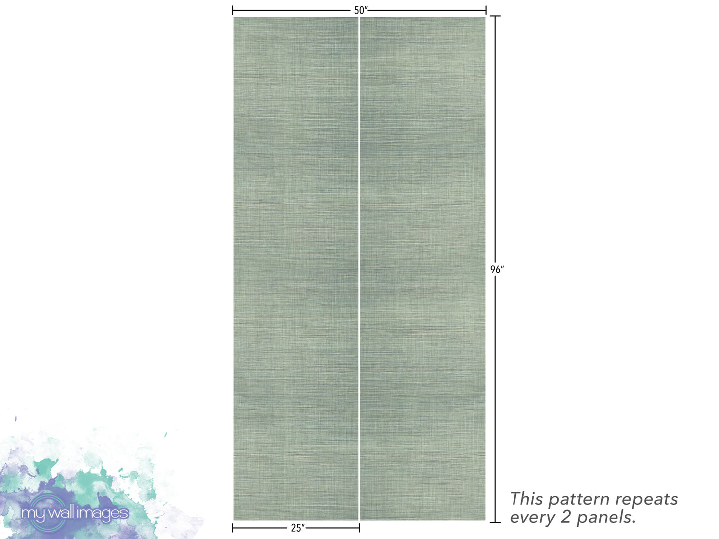 a patterned fabric or textile with a repeating design, and it repeats every 2 panels.