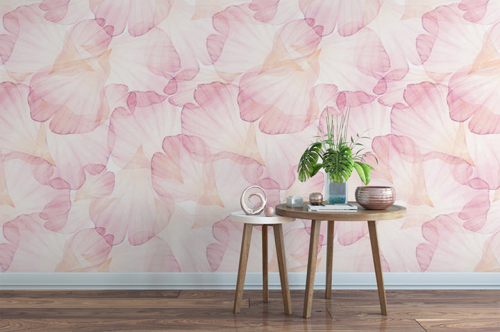 Blushing Pink Petals Wallpaper | Pastel Girls Floral Peel and Stick Mural (MW1018)