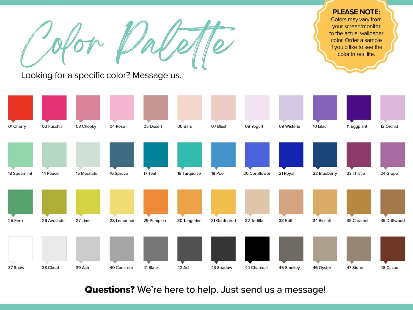 the color palette for the new color palette