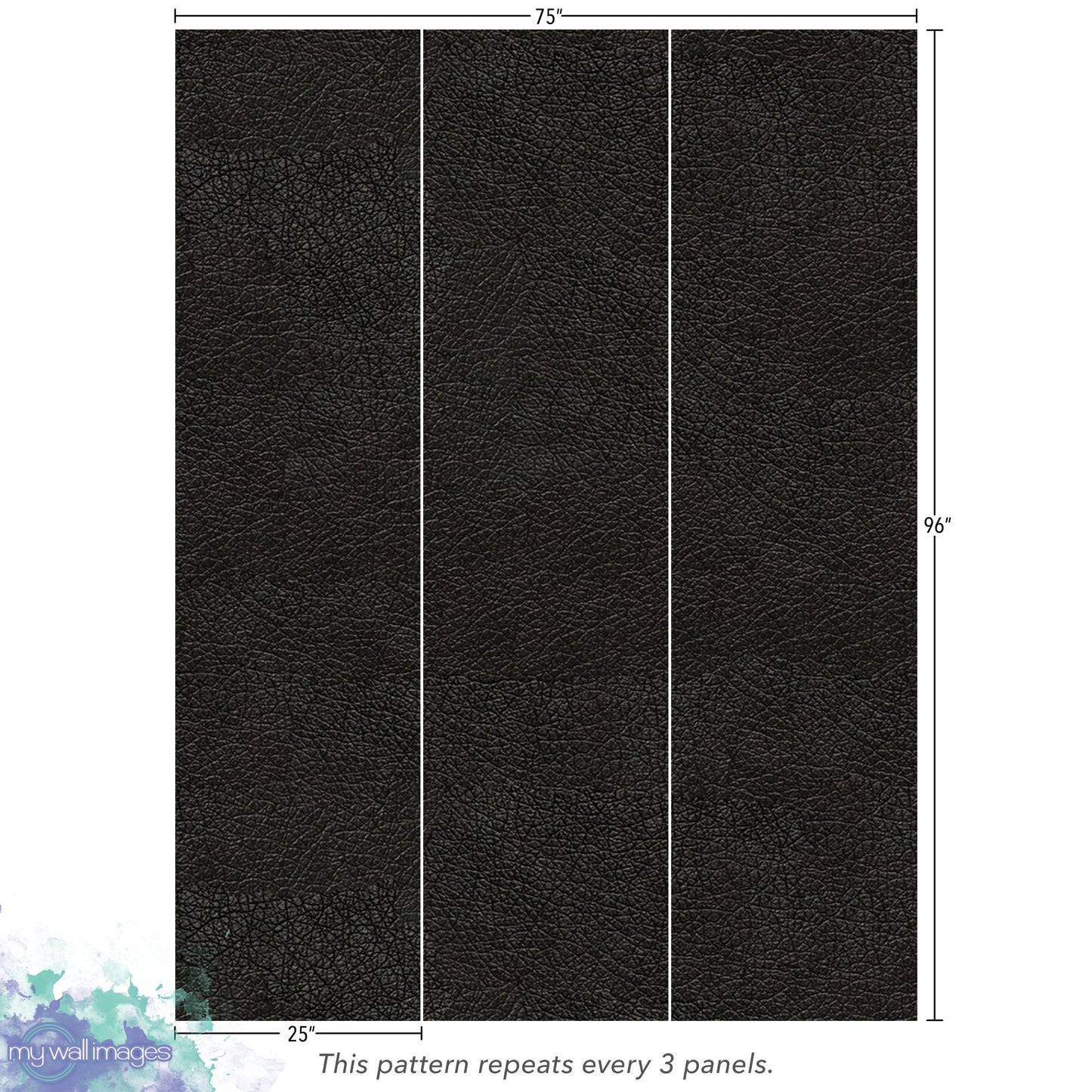 Black Leather Faux Texture Wallpaper | Peel and Stick Wall Mural (MW1527)