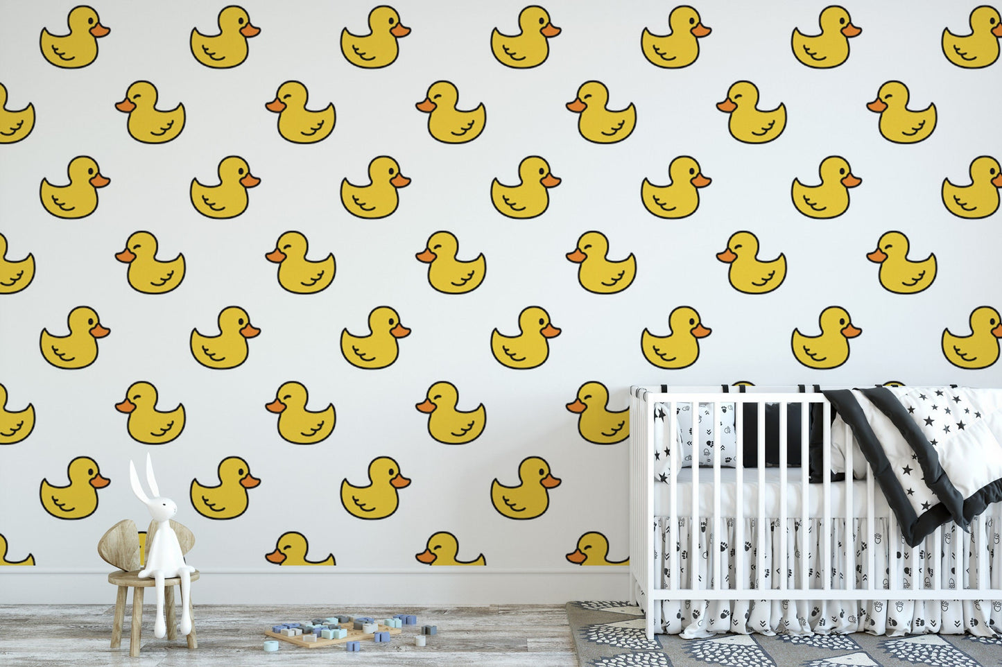 Rubber Duck Wallpaper | Yellow Pop Art Peel and Stick Mural (MW1715)