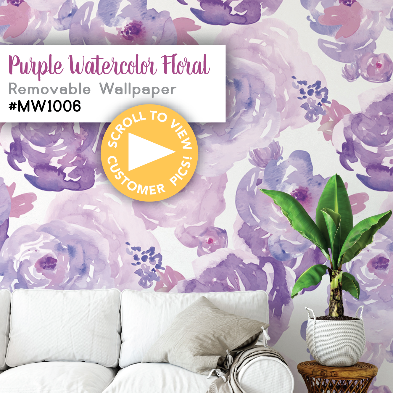 Purple Watercolor Floral