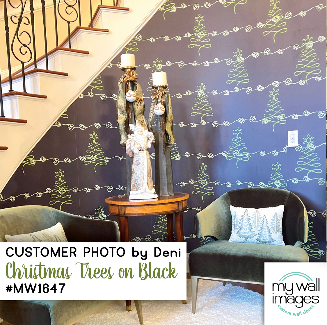 Christmas Trees on Black