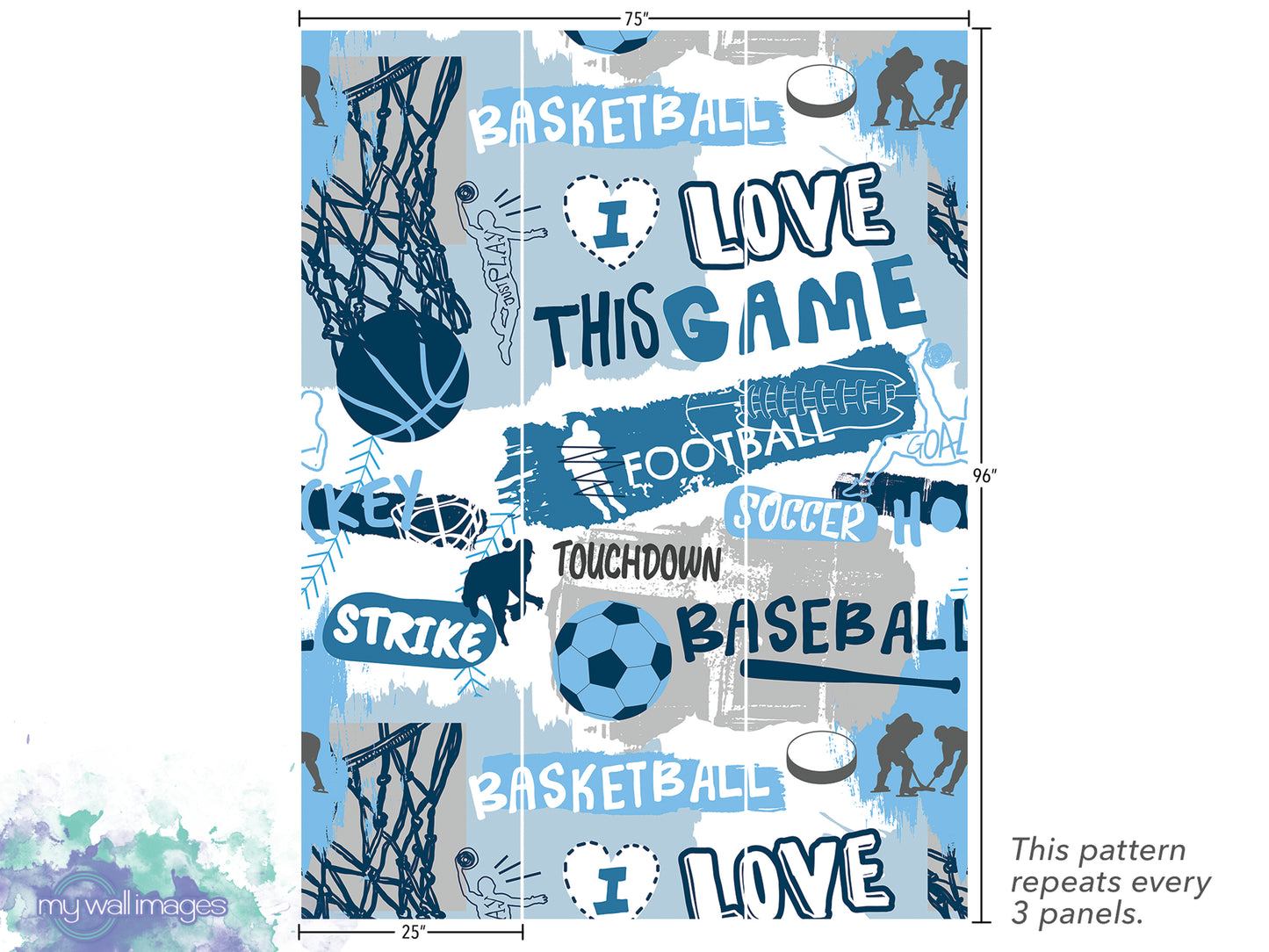 a poster with a bunch of different sports related items