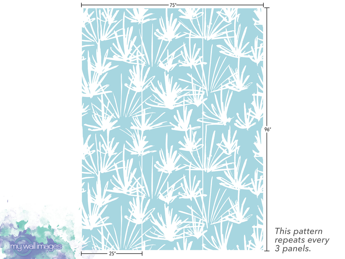 a blue and white wallpaper with white flowers on it