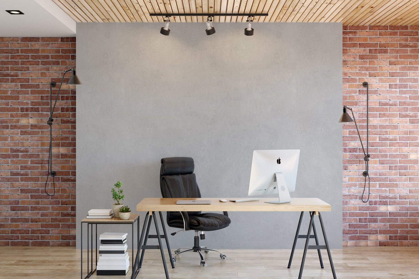 Concrete Block Mural | Gray Stone Peel and Stick Wallpaper (MW1210)