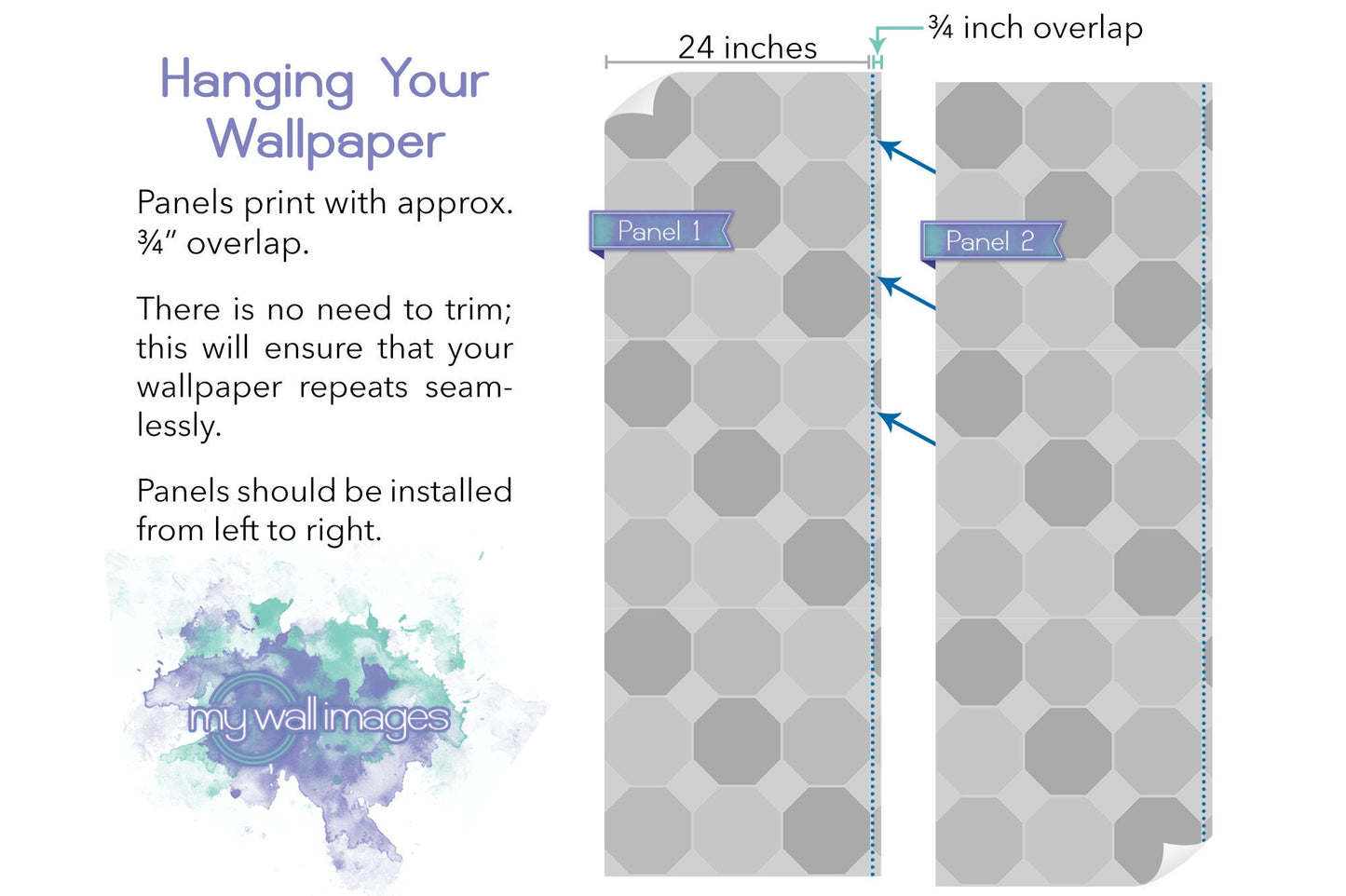 Blushing Blue Purple Floral Wallpaper MW1019