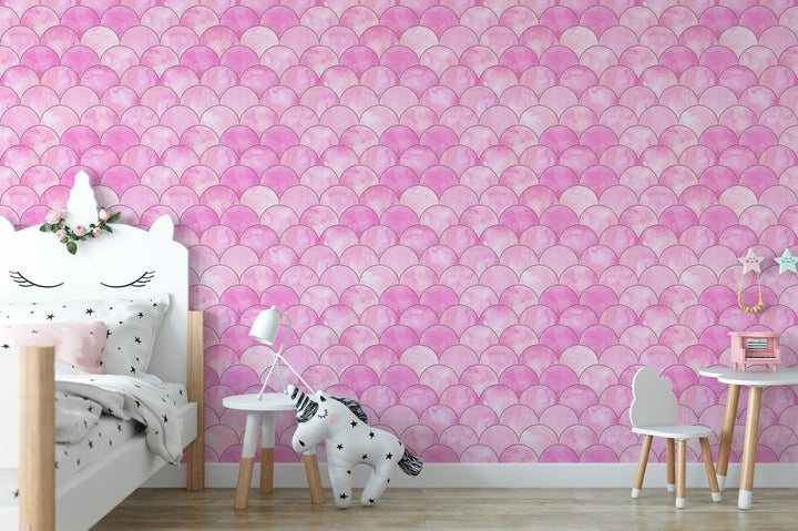 Mermaid Scales Pink Wallpaper MW1147