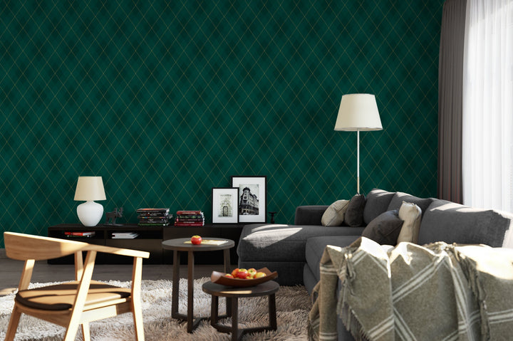 Dark Green Argyle, Classic Wallpaper MW1221