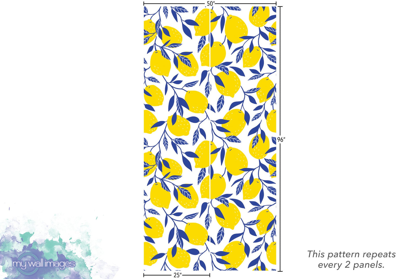 Lemons with Blue Leaves Wallpaper MW1367