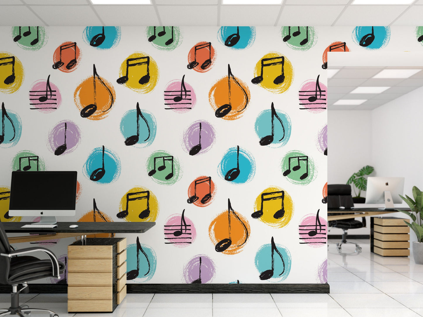 Hand Drawn Colorful Music Notes Wallpaper MW1369