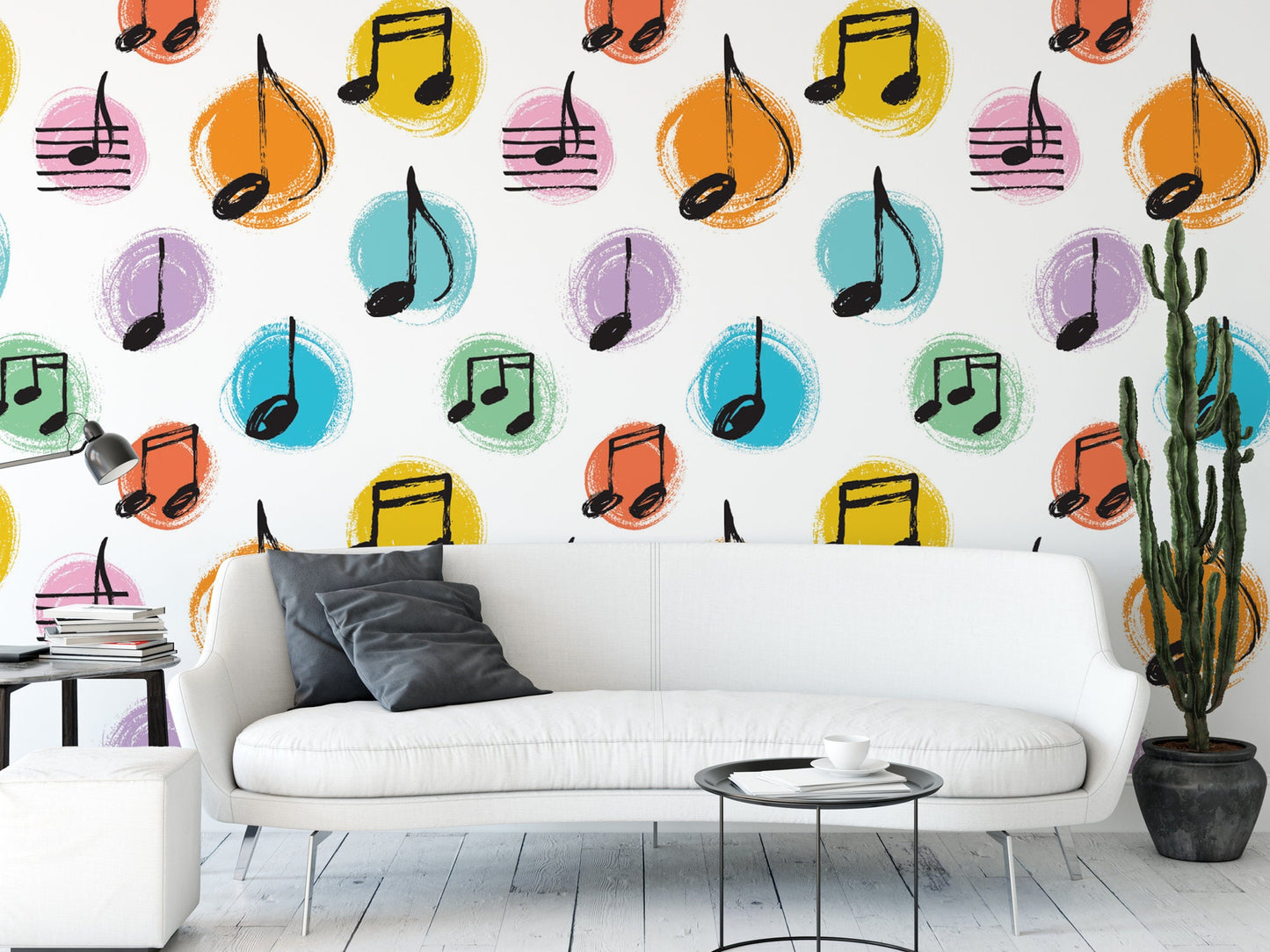 Hand Drawn Colorful Music Notes Wallpaper MW1369