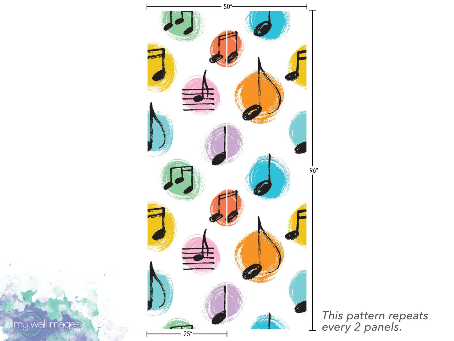 Hand Drawn Colorful Music Notes Wallpaper MW1369