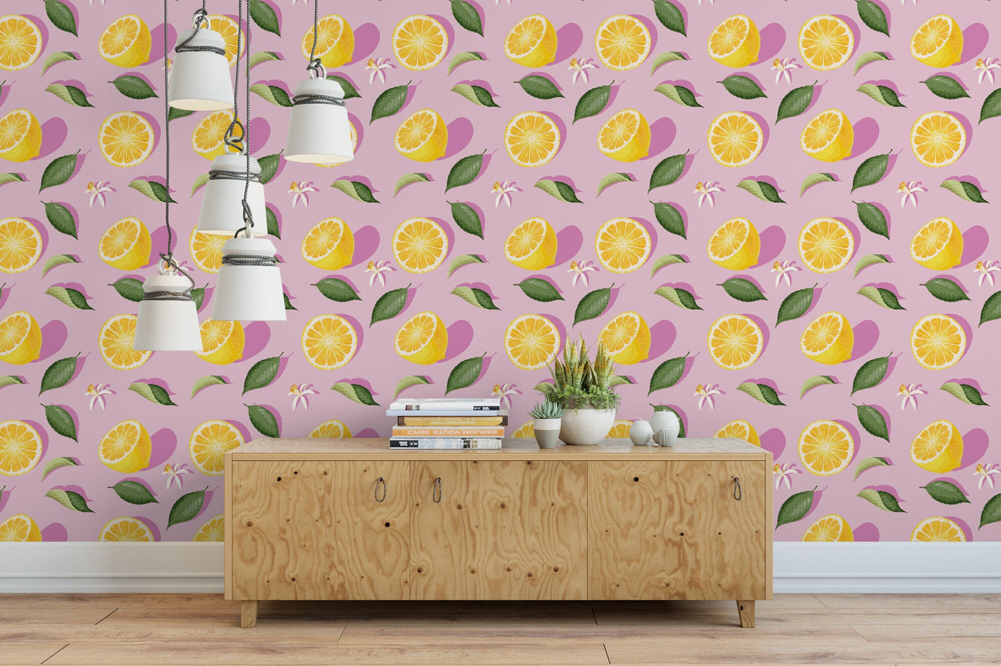 Lemon Slices on Purple Wallpaper MW1382